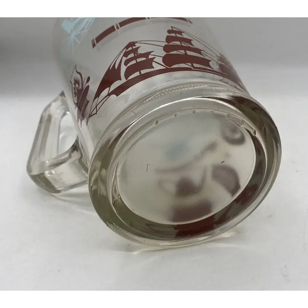 Vintage Anchor Hocking Colonial Heritage Design Ice Lip‎ Glass Pitcher
